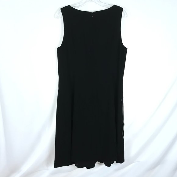 NWT Womens Size 14 Ann Taylor LOFT Black Embellished Pleat Detail Midi Dress - Picture 4 of 4